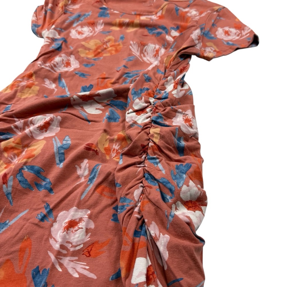 Isabel Maternity by Ingrid & Isabel Floral Print Ruched Midi Dress XL - Picture 3 of 9